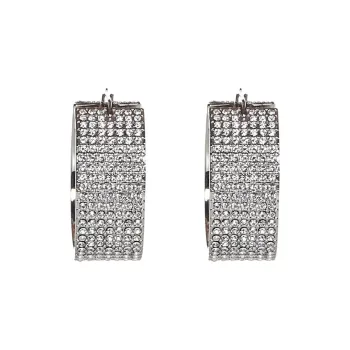 AMINA MUADDI Rih Hoop Embellished Big Earrings