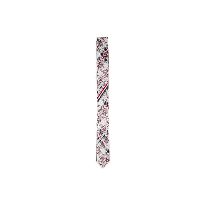 THOM BROWNE· Knitted Fabric, Silk Ties Men's White-0