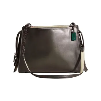 COACH Emery Eggstone Grain Leather Crossbody Bag Shoulder Bag Large Size Women's White Aluminum With Ivy