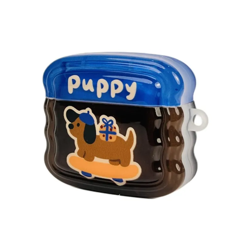 Sopi Compatibility With Apple AirPods 4/2/3/4th Generation/Pro/Pro 2 TPU Blue Brown Skateboard Puppy Headphone Cases-3
