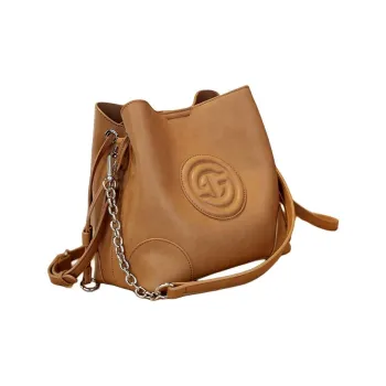 GELANDAI Cow Leather Handbags Shoulder Bags Women's Light Brown/dark Brown