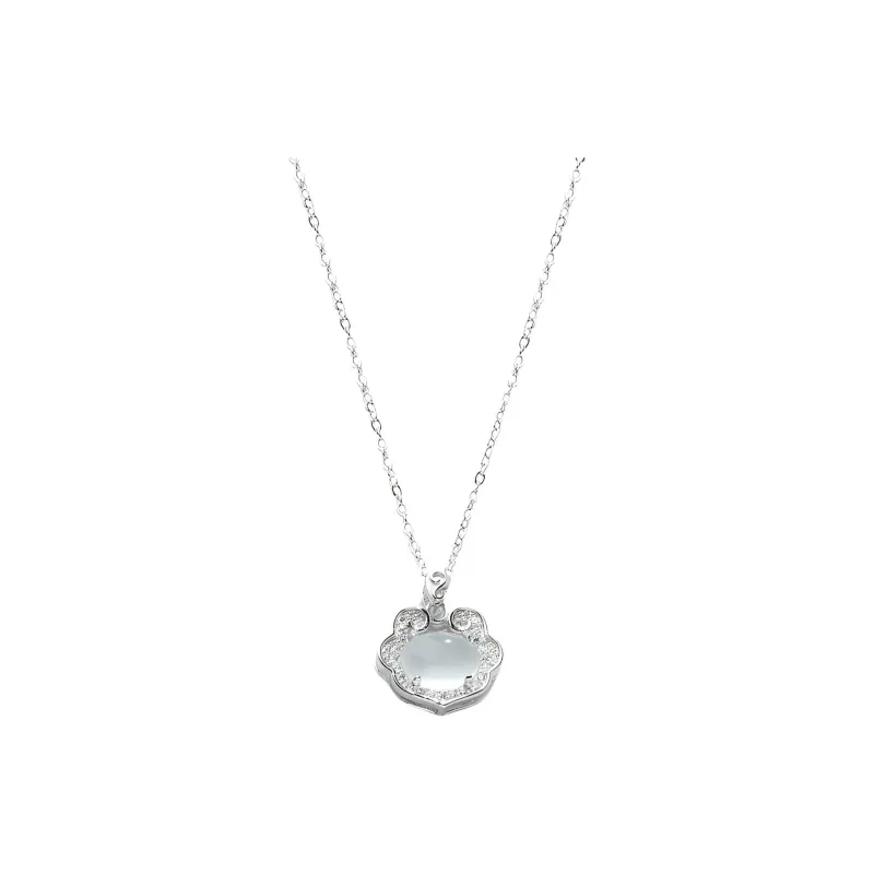 Emerald Chalcedony Jade Necklaces Women's-0