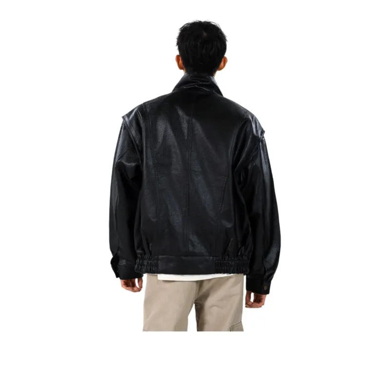 H.V.G.A Leather Jacket Unisex Black-0
