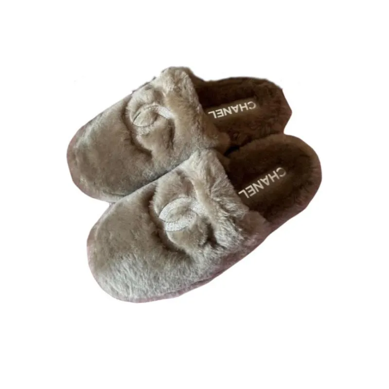 CHANEL Wrap toe Slippers Women's Gray-2