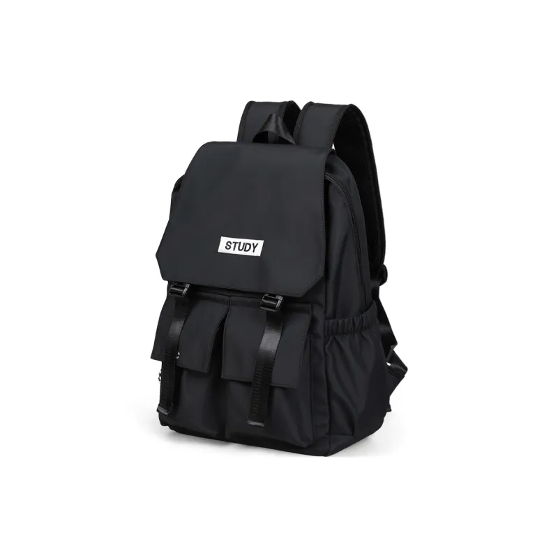 COMELY Fabric Backpack Medium Size Unisex Black-3