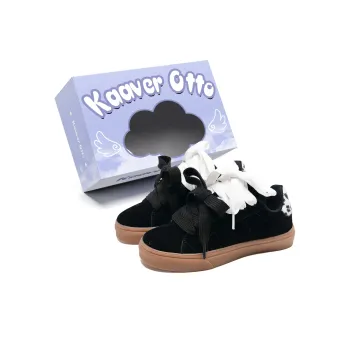 KAAVER OTTO Anti Slip And Wear Resistant Lightweight Balance Low Top Skateboard Shoes Unisex Black