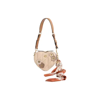 COACH Nappa Leather Heart Shaped Bag Shoulder Bag Trumpets Women's Ivory