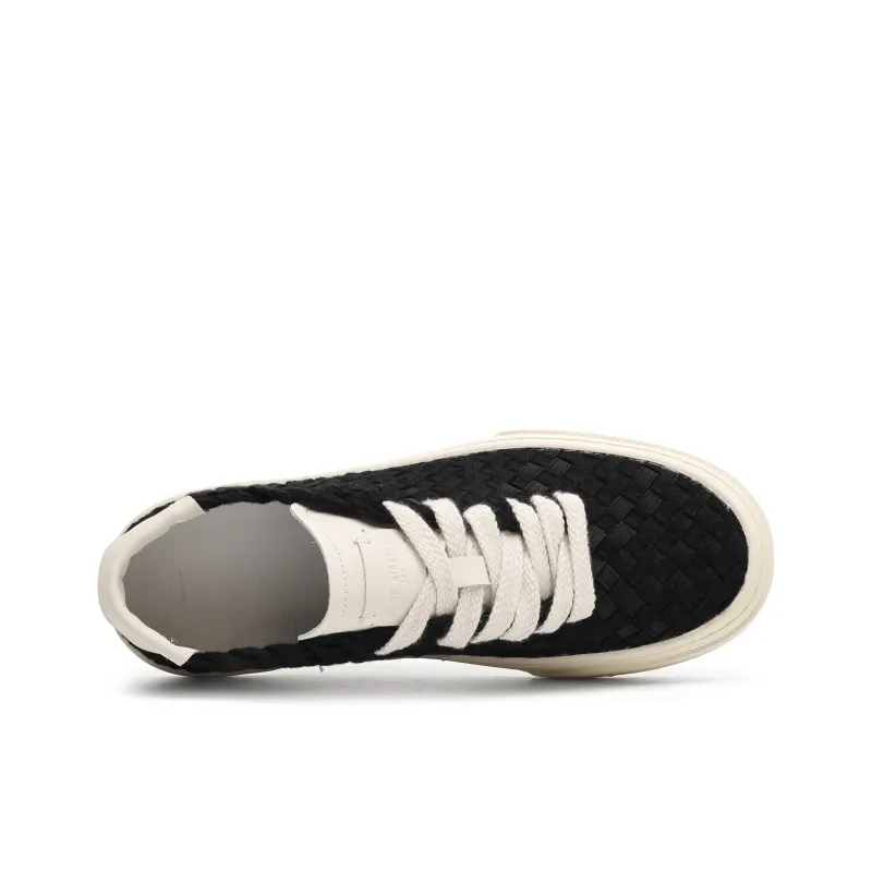 Hong Kong Meng Abrasion Resistant Breathable Height Increasing Low Top Skateboard Shoes Unisex Black-3