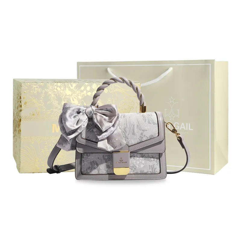 MISS GAIL Synthetic Leather Shoulder Bag, Crossbody Bag, Handbag Regular Women's Gray/Pink-7