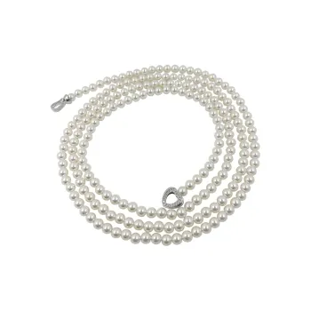 NATURALLYJOJO Faux Pearl Necklaces Women's White/Gray