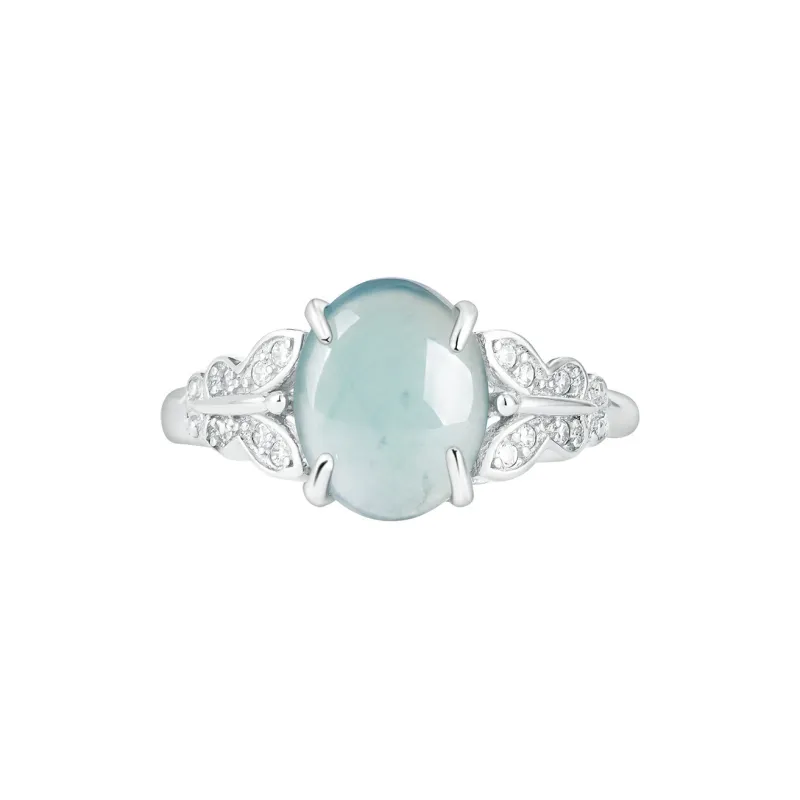 Green Craftsman Glutinous Jade Jadeite Rings Women's-4
