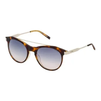 Sting Metal Acetate Round Sunglasses Women's Tortoiseshell