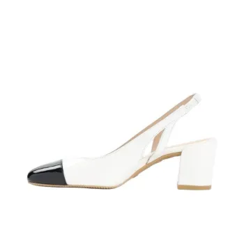 Stuart Weitzman/SW Chunky Heel High Heels Women's Black White