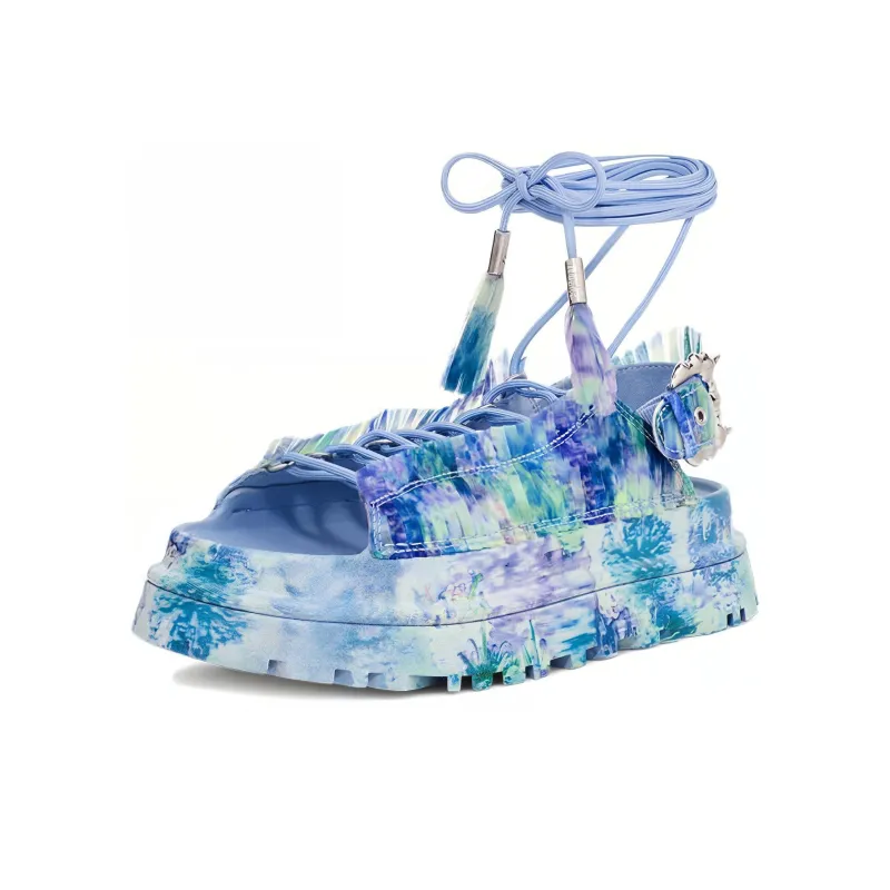 UGG Collina Strada GoldenGlow Sandal Blue Floral Women's-1