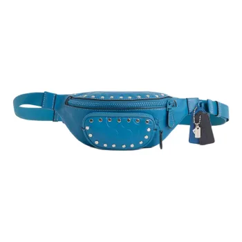 COACH SprintBelt Iconic Smooth Calfskin Crossbody Fanny Pack Medium Size Unisex Blue
