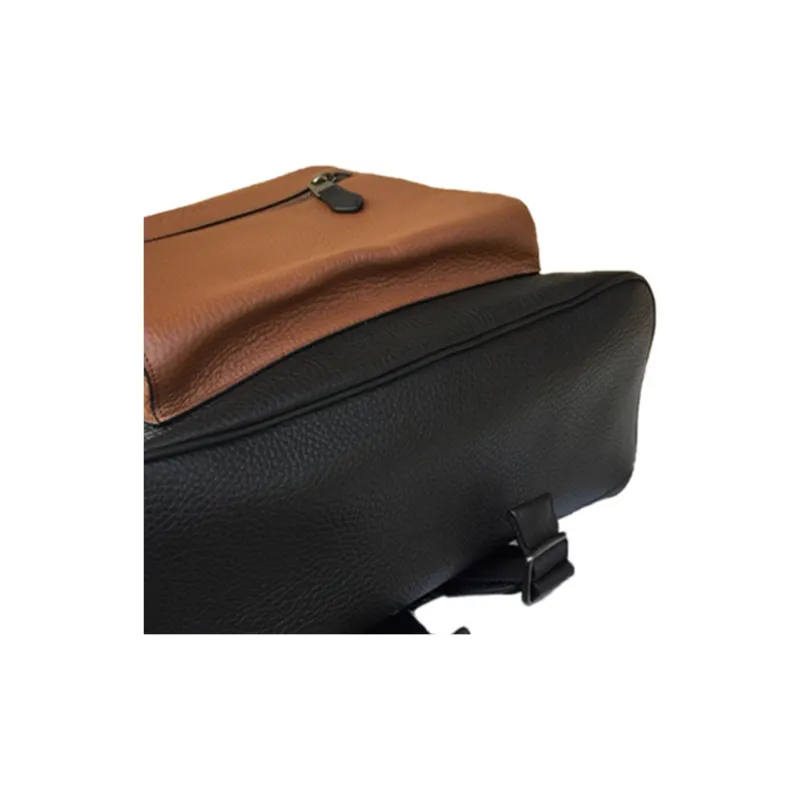 COACH West Litchi Grain Leather Backpack Large Size Men's Dark Brown-4