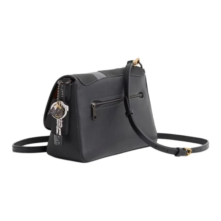 COACH Soft Tabby Leather Shoulder Bag Crossbody Bag Handbag Medium Size Women's Tin/Black-1