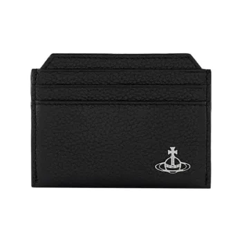 Vivienne Westwood Grain Cow Leather Wallets Card Holders Men's Black