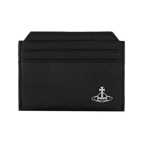Vivienne Westwood Grain Cow Leather Wallets Card Holders Men's Black
