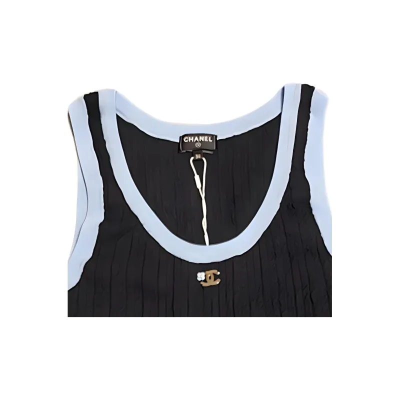 CHANEL 24 Fall Winter Sleeveless Dress Women's Black-2