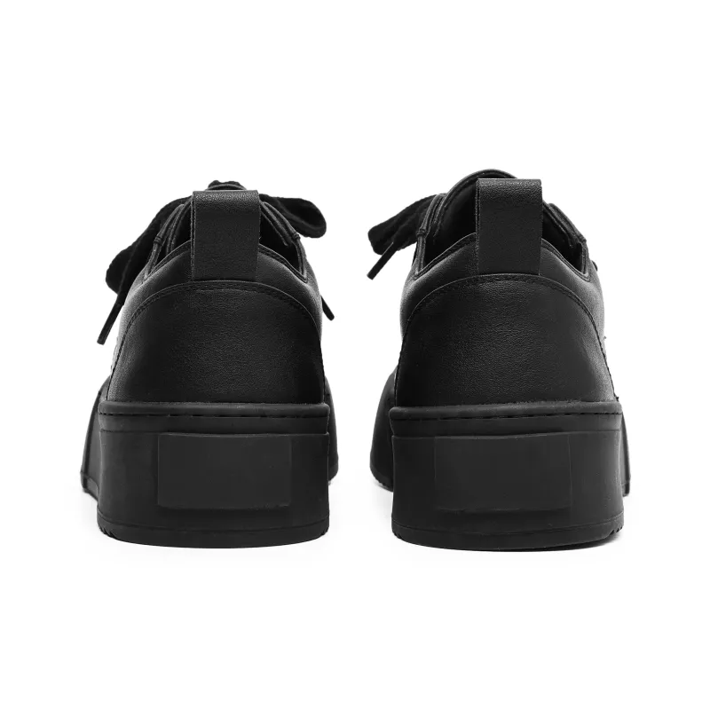 Hong Kong Meng Anti Slip And Wear Resistant Height Increasing Low Top Skateboard Shoes Unisex Black-6