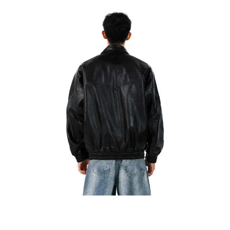H.V.G.A Leather Jacket Unisex Black-0