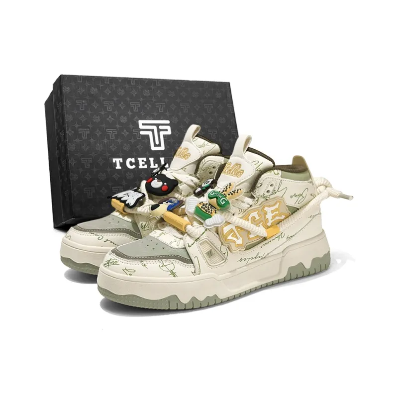 TCELLARS Warm Cushioning Wear-Resistant Lightweight Height Increasing High-Top Skateboard Shoes Unisex Exclusive Box-18