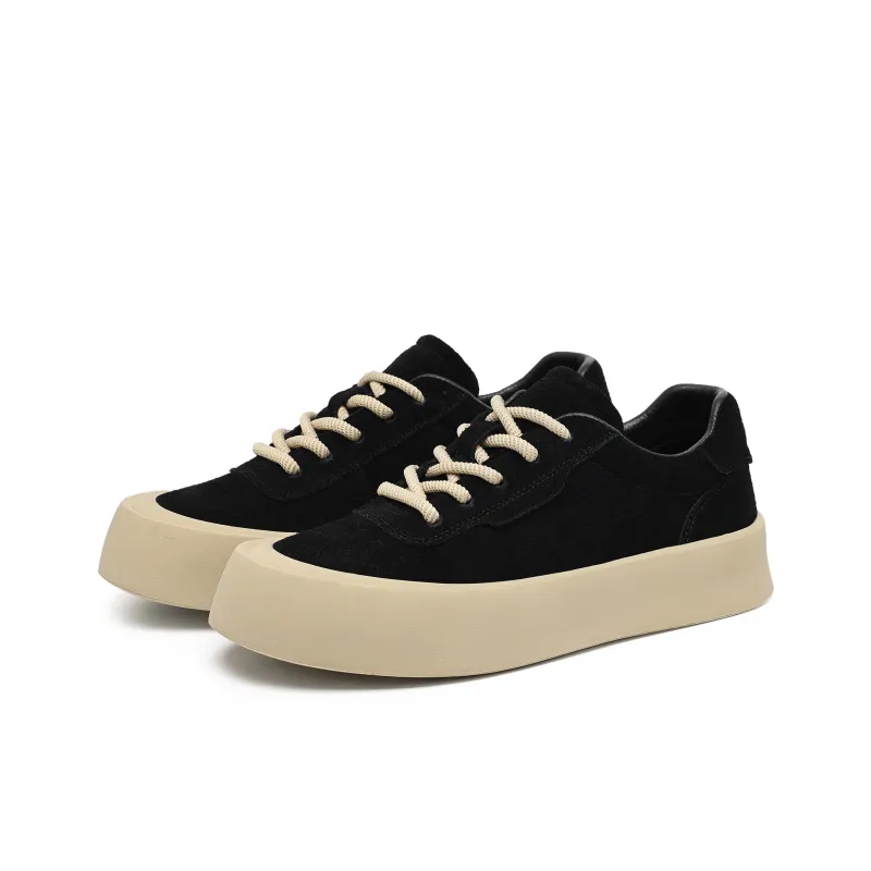 Hong Kong Meng Wear Resistant Lightweight Height Increasing Low Top Skateboard Shoes Men's Black-1