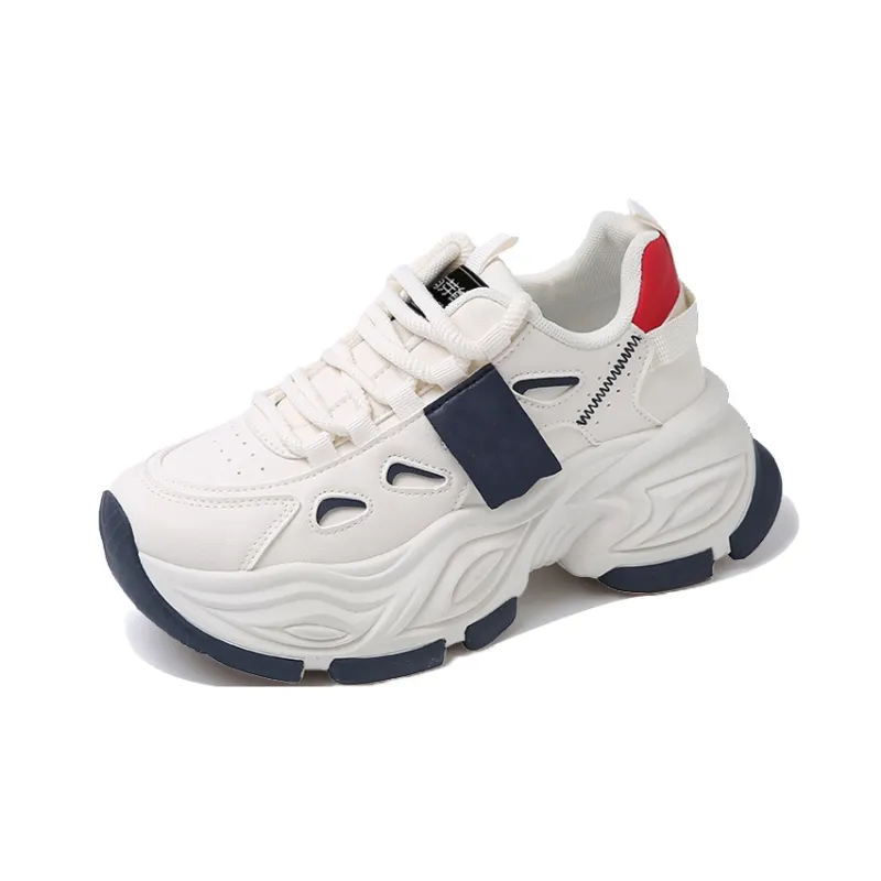 Budding Bear Slip Resistant, Abrasion Resistant, Lightweight, Height Increasing Low Top Chunky Sneakers Women's Box-17