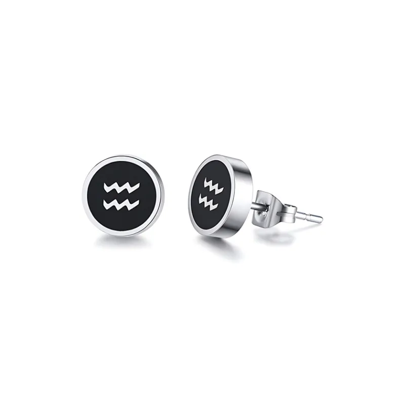 FANSHINER Titanium Steel Stud Earrings Men's-14