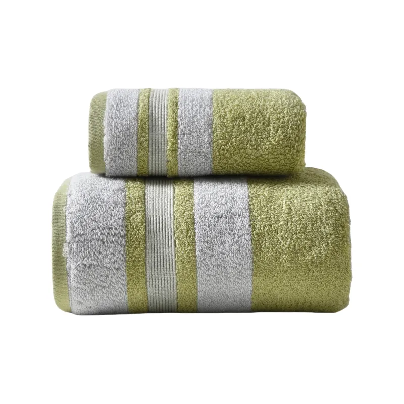 HLA Classic Color Blocking 100% Cotton Towel Bath Towel-11