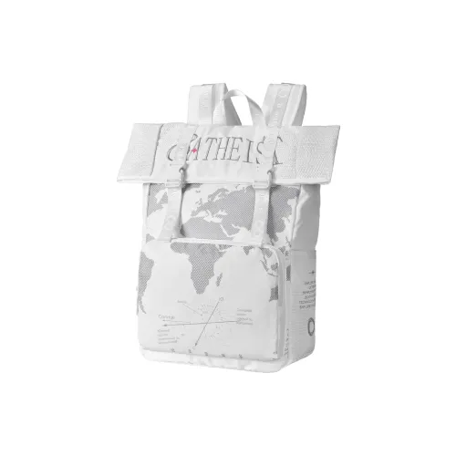 8atheist Polyester Backpack Unisex White