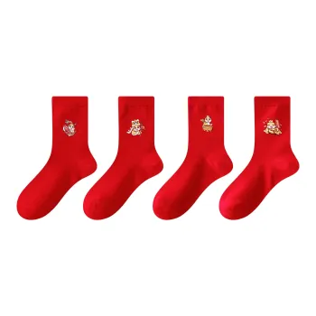AUGUST Mid Calf Socks Unisex 4 Pack