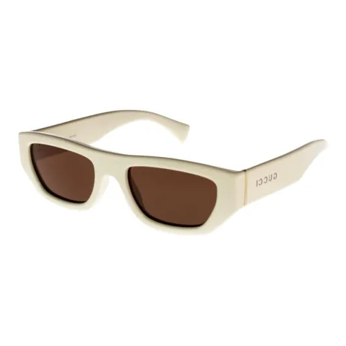 GUCCI Acetate Rectangular Sunglasses Women's Umber