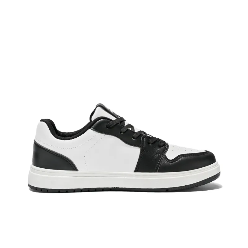 Warrior Durable Lightweight Coverage Low Top Skateboard Shoes Unisex White Black-1