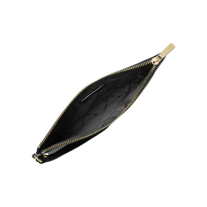 MICHAEL KORS Jet Set Leather Clutch Tubas Unisex Black-1