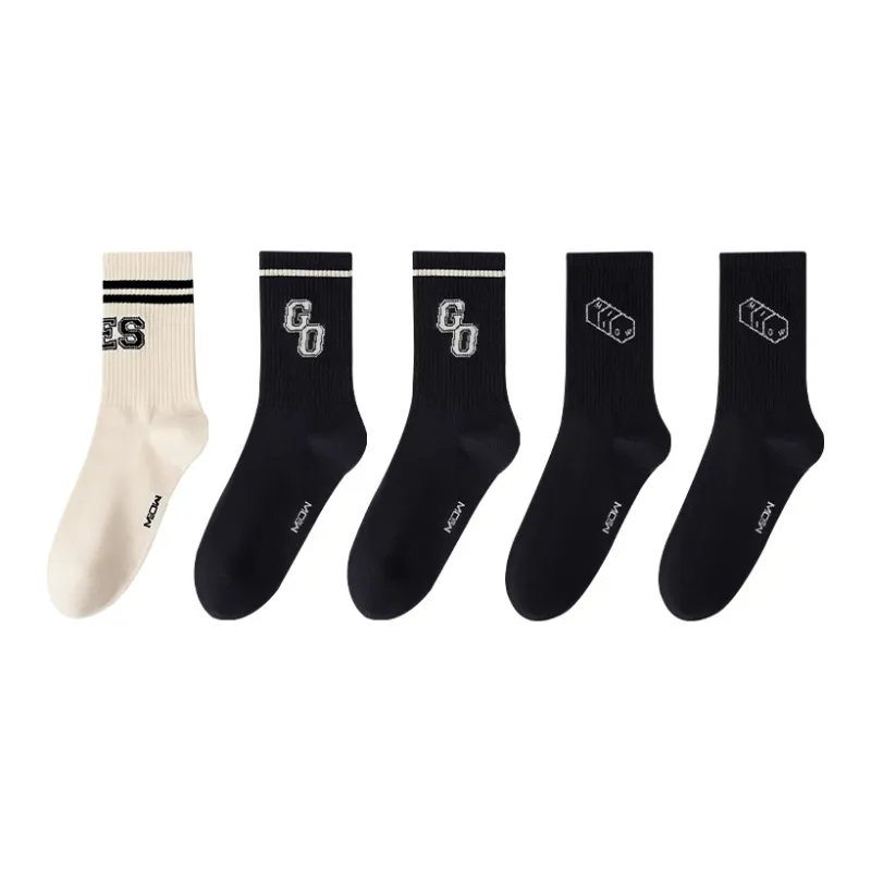 MIIOW Mid Calf Socks Unisex 5 Pack-4