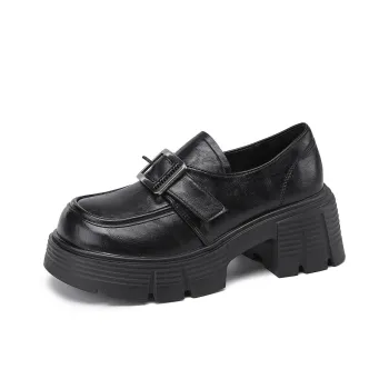 La Chapelle Commute Minimalist Design Casual Single Shoes Women's Black