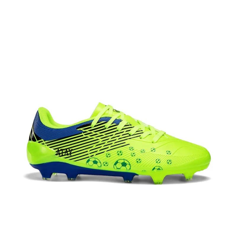 ATAY Soccer Shoes Men Low Top Green/Black/Orange/Blue Green-1