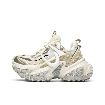 MVA Anti Slip Wear Resistant Breathable Impact Resistant Lightweight Low Top Chunky Sneakers Unisex Champagne