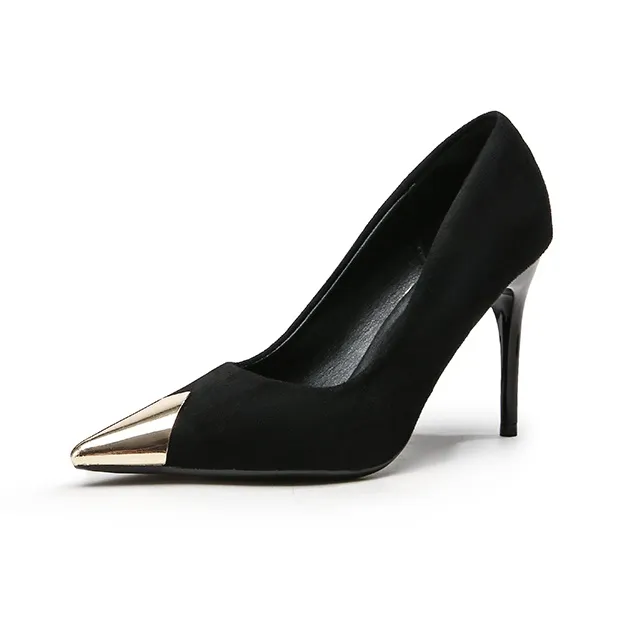 BANWEIDIYA Slim Heel High Heels Women's Black-0