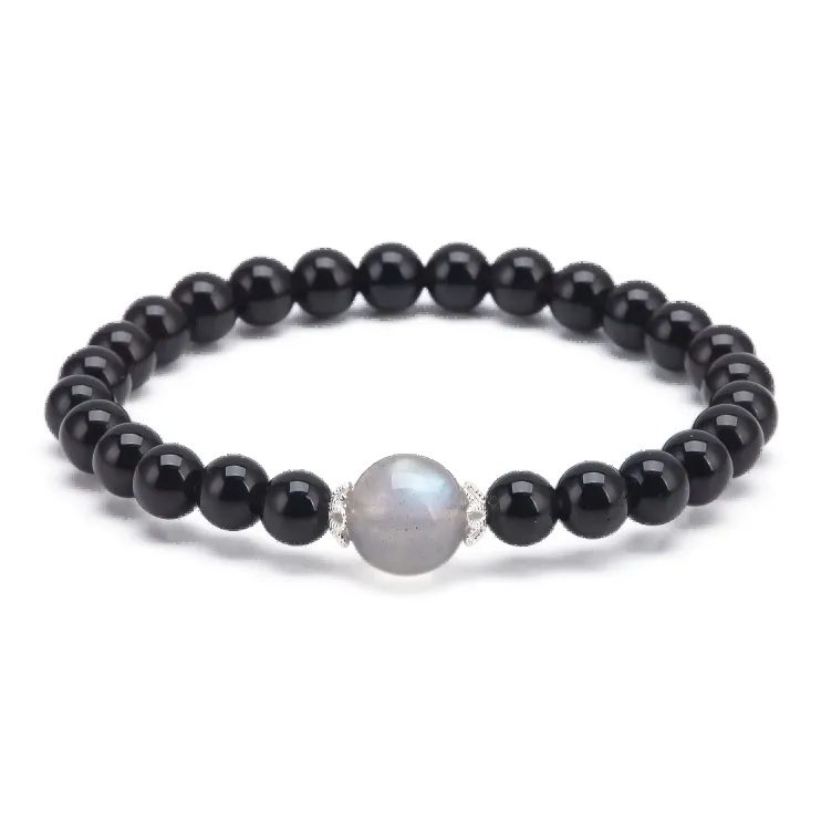 BLESSED BULLET Obsidian Jade Bracelets Unisex-0