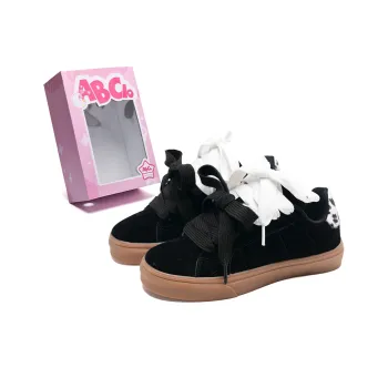 ABCIO Slip Resistant Water Resistant Wear Resistant Height Increasing Low Top Skateboard Shoes Unisex Black