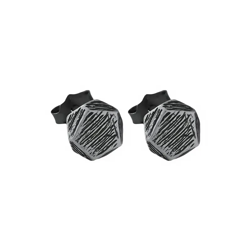 BKBU 925 Sterling Silver Needle Titanium Steel Stud Earrings Unisex-0