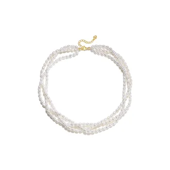 Inlady Freshwater Pearl Necklaces Women's Gold