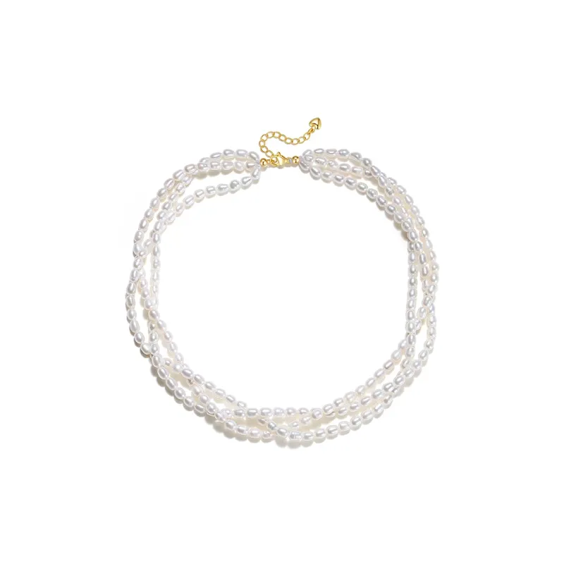 Inlady Freshwater Pearl Necklaces Women's Gold-0