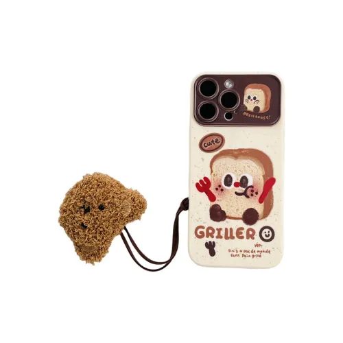 Sopi TPU Material Ink Splatter Toast Puffy Pendant Phone Cases Compatible With IPhone 16/15 Pro Max/Apple 13/14 Pro/Max