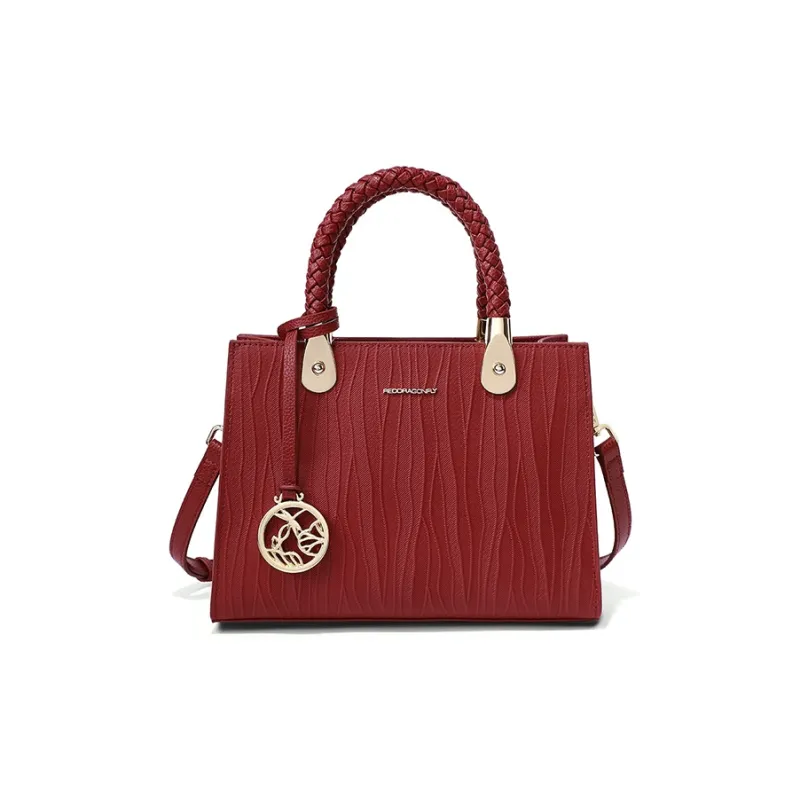RED DRAGONFLY Cow Leather Tote Handbag, Crossbody Bag Women's Blue/Black-1