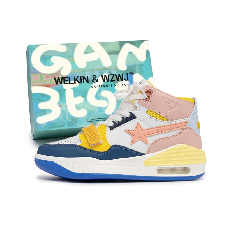 WELKIN&WZWJ Height Increasing Wear-Resistant Lightweight Breathable Slip-Resistant Skateboard Shoes Unisex White-25