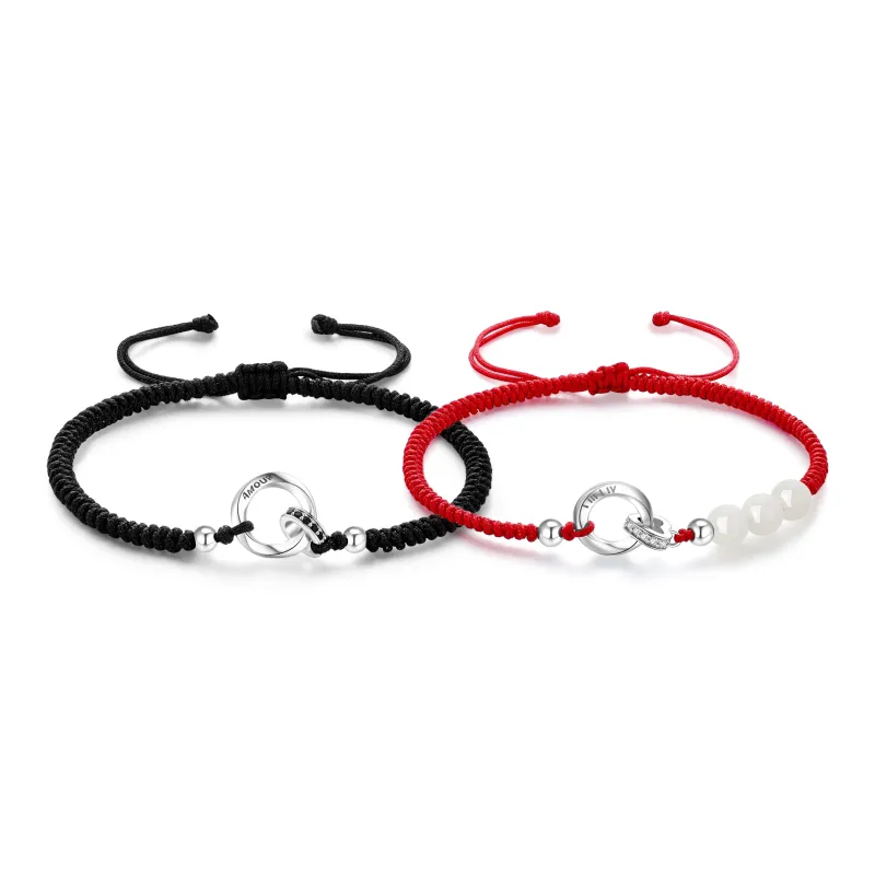 Lao Feng Xiang S999 Fine Silver Sterling Silver Bracelet Pair Unisex-7